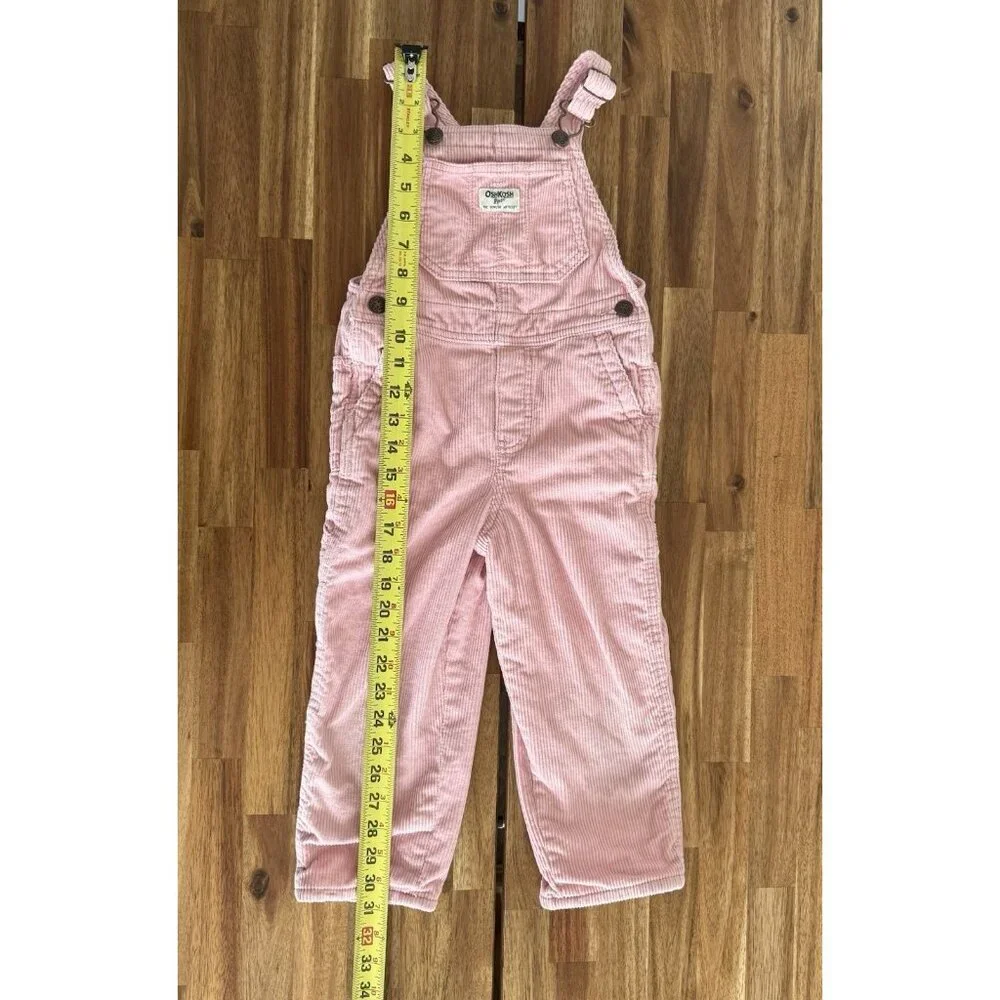 Oshkosh B'gosh Girl's 4T Corduroy Overall PINK‎ Preppy Classic School Play